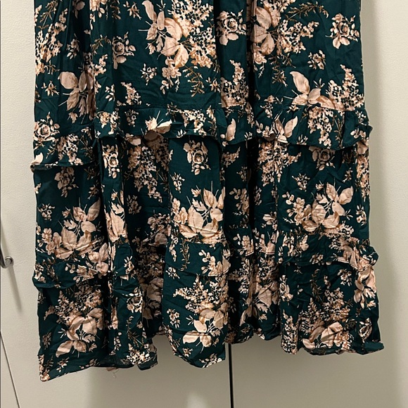 Baltic Born Dark Green and Pink Floral Midi Dress - Picture 3 of 7